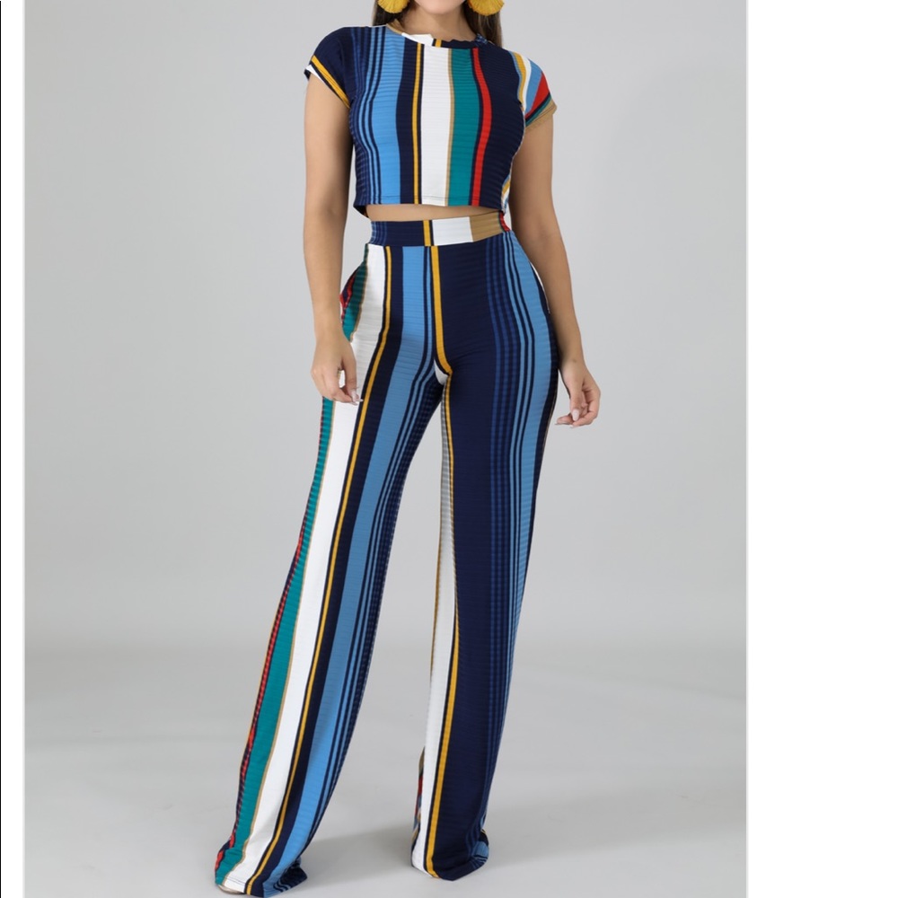 Zoey Stripe Up Set